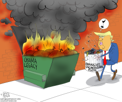 OBAMA DUMPSTER FIRE by Gary McCoy