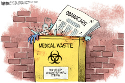 OBAMACARE TRASHED by Rick McKee