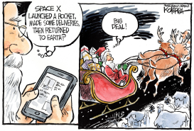 SANTA IS BETTER THAN A ROCKET by Jeff Koterba