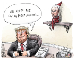 KREMLIN ON THE SHELF by Adam Zyglis