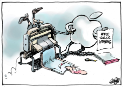 APPLE STOCKS TUMBLE by Jos Collignon