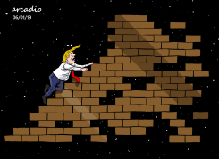 THE PRECARIOUS WALL OF TRUMP by Arcadio Esquivel