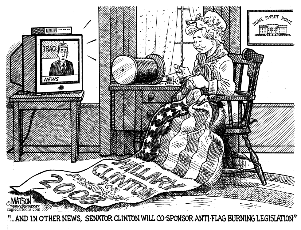  HILLARY CLINTON CO-SPONSORS ANTI-FLAG BURNING BILL by RJ Matson