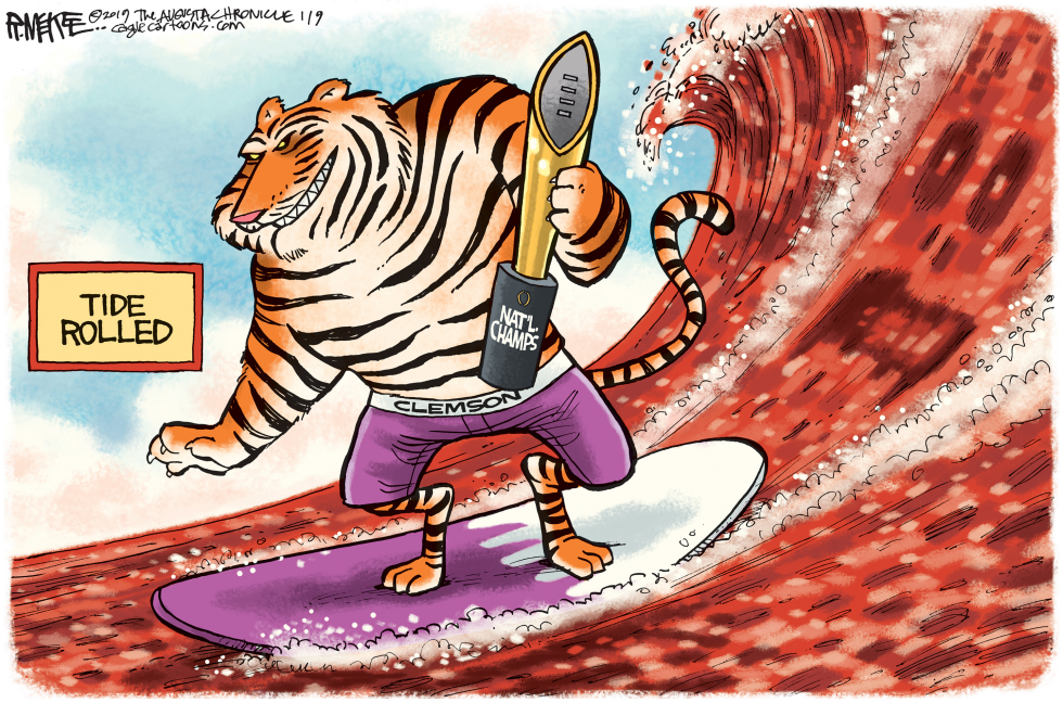  CLEMSON CHAMPS by Rick McKee