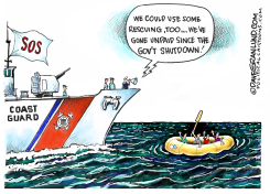 USCG UNPAID DURING SHUTDOWN by Dave Granlund