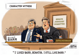 JUSTICE KAVANAUGH IS CHARACTER WITNESS AT BARR CONFIRMATION HEARING by RJ Matson