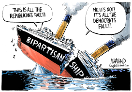 BIPARTISAN SHIP HITS ICEBERG by Dave Whamond