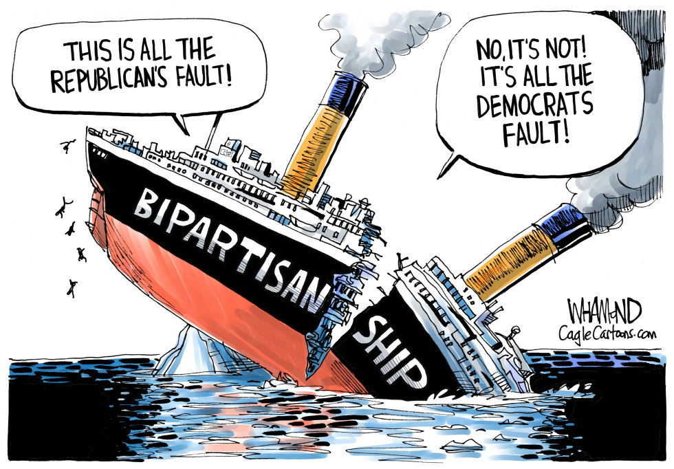  BIPARTISAN SHIP HITS ICEBERG by Dave Whamond