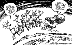 SANTA OVER DARFUR by Mike Keefe