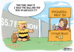 TRUMP ASKS PELOSI TO KICK SHUTDOWN FOOTBALL by RJ Matson