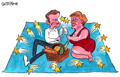 MACRON AND MERKEL by Christo Komarnitski