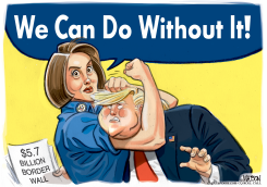 PELOSI THE RIVETER SHUTS DOWN TRUMP WALL by RJ Matson