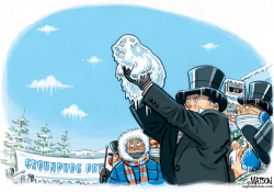 POLAR VORTEX FREEZES GROUNDHOG by RJ Matson