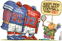 TRUMP AND HIS FOOTBALL by Rick McKee