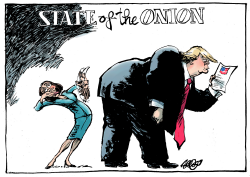 STATE OF THE UNION TRUMP AND PELOSI by Jos Collignon