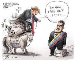 TRUMP QUESTIONS THE VENEZUELA ELECTION by Adam Zyglis