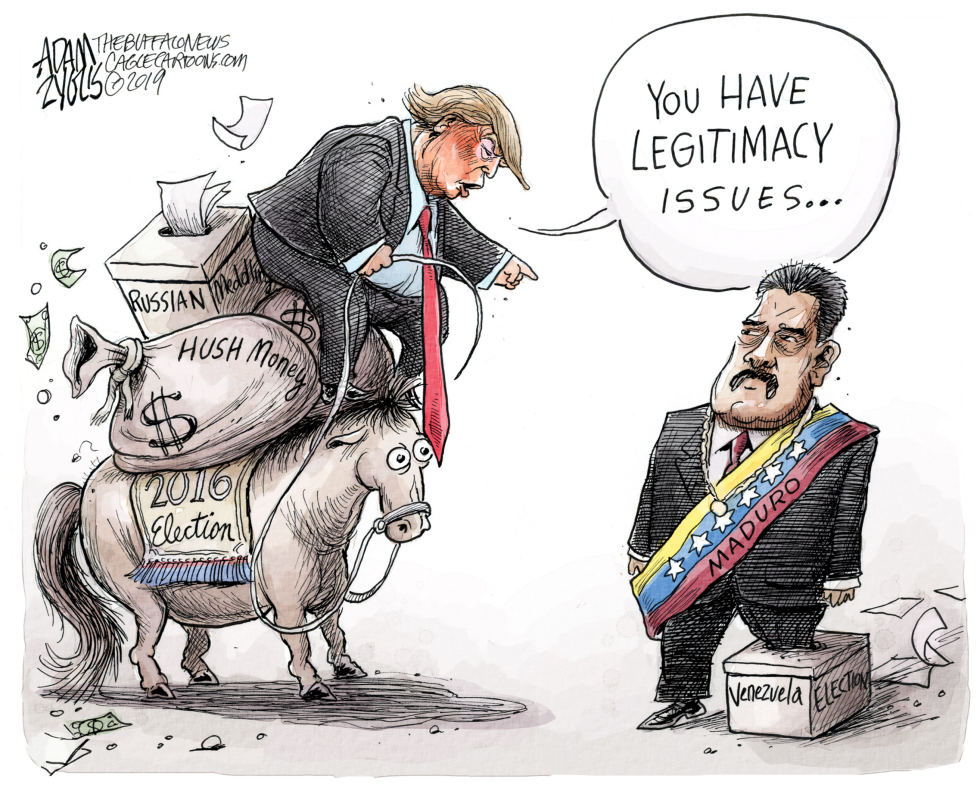  TRUMP QUESTIONS THE VENEZUELA ELECTION by Adam Zyglis