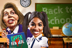 GREEN NEW DEAL PELOSI AND AOC by Bart van Leeuwen