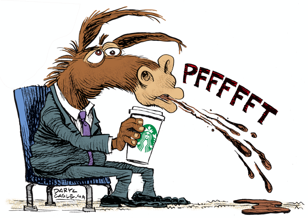  HOWARD SCHULTZ AND DEMOCRATS by Daryl Cagle