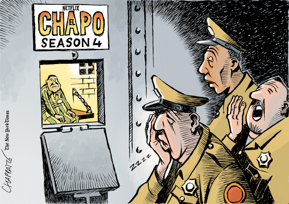  EL CHAPO BEHIND BARS by Patrick Chappatte