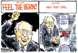 BERNIE THEN AND NOW by Jeff Koterba