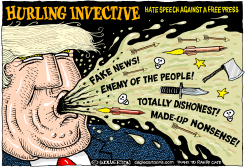 MR TRUMP HURLING INVECTIVE by Wolverton