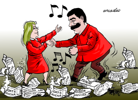 MADURO BAILA SOBRE AYUDA HUMANITARIA DESTRUIDA by Arcadio Esquivel