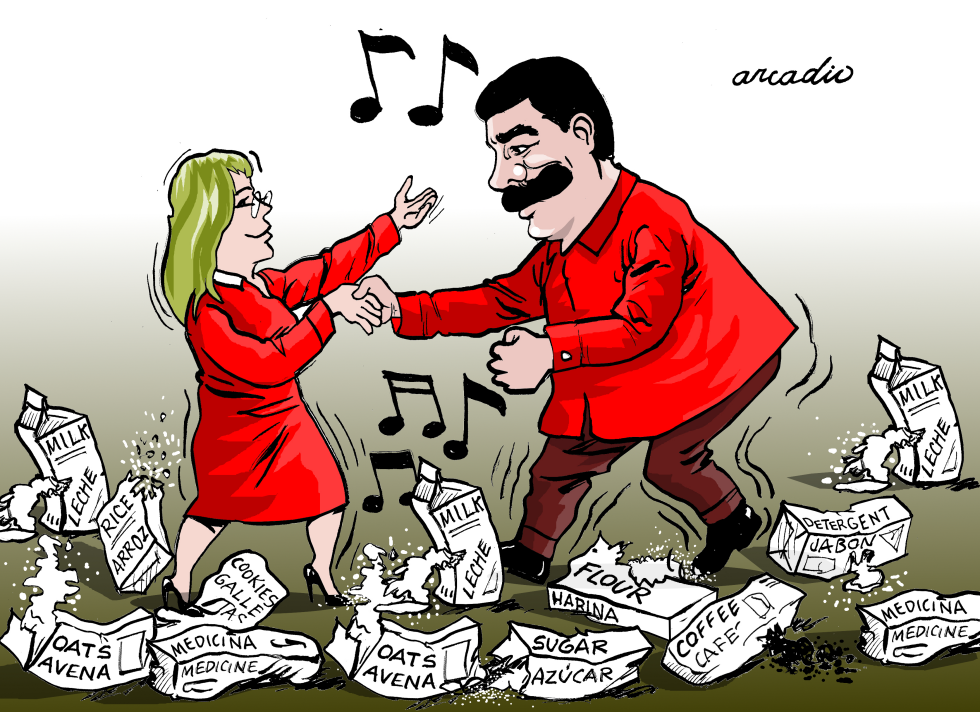  MADURO BAILA SOBRE AYUDA HUMANITARIA DESTRUIDA by Arcadio Esquivel