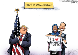 OFFENSIVE HUG by Nate Beeler