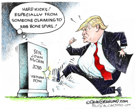 TRUMP AT MCCAIN GRAVE by Dave Granlund