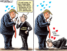 GRAHAM DEFENDING MCCAIN by Kevin Siers