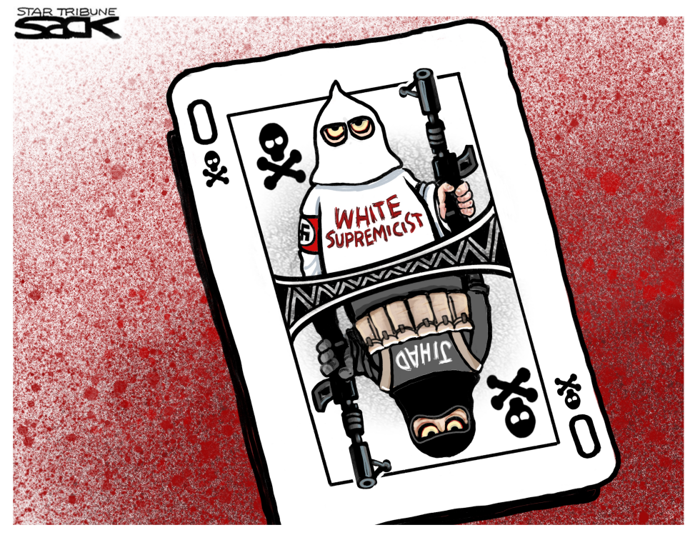  WHITE SUPREMICIST AND JIHADI CARD by Steve Sack