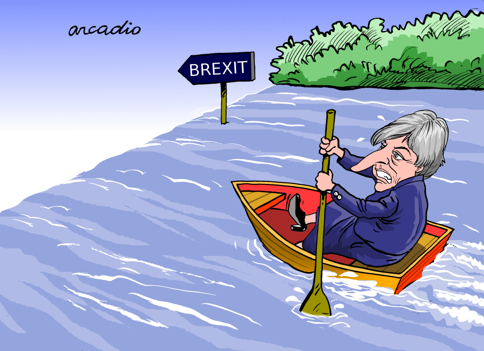  THERESA MAY INTO THE ABYSS by Arcadio Esquivel