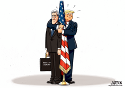 TRUMP EMBRACES MUELLER by RJ Matson