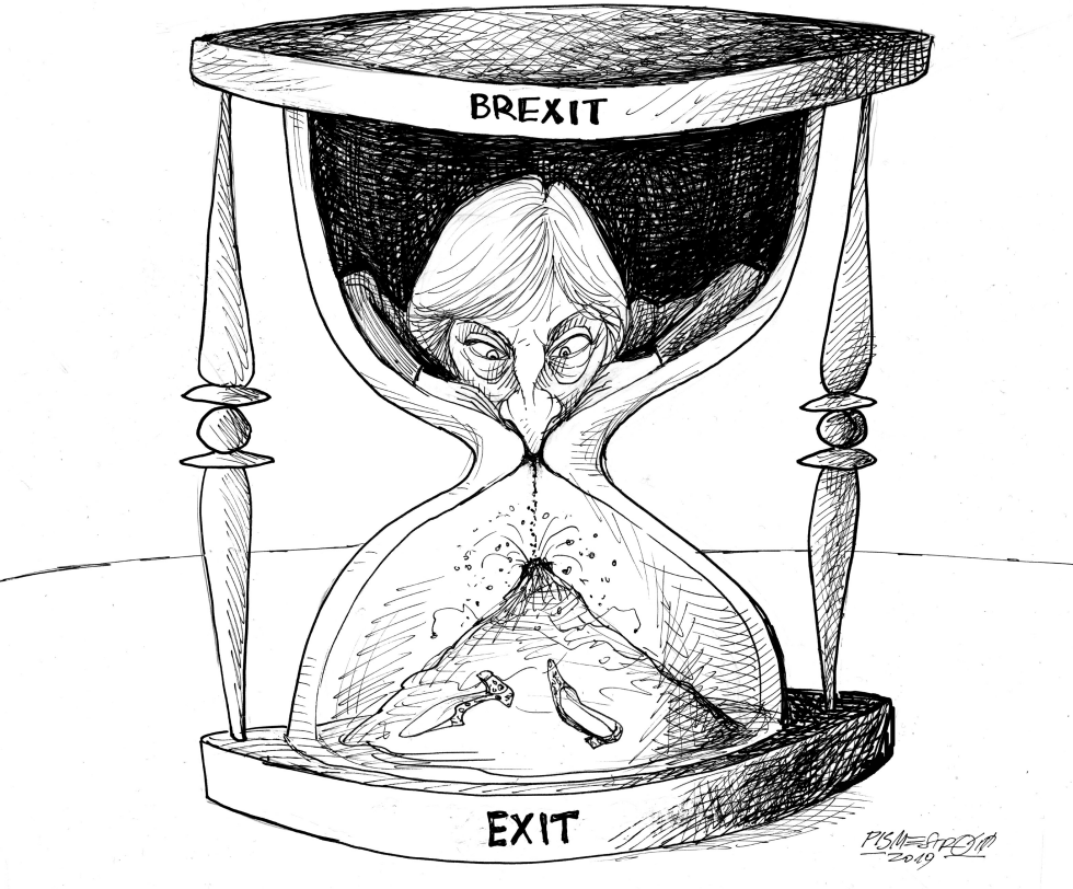  THERESA MAY IN HOURGLASS by Petar Pismestrovic