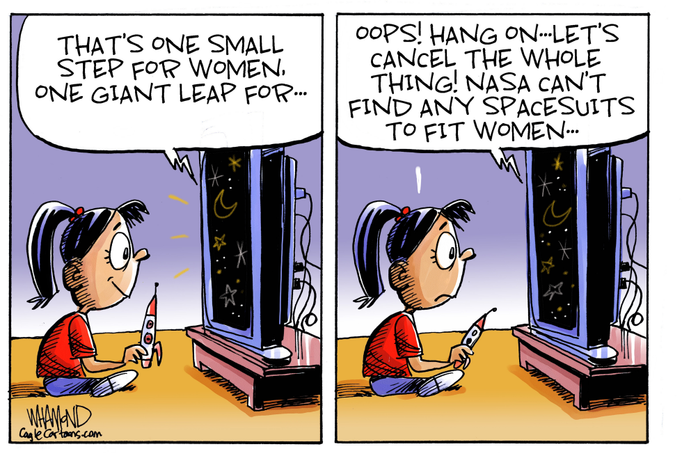  ONE SMALL STEP FOR WOMEN by Dave Whamond