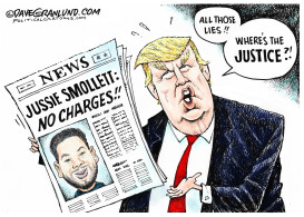 JUSSIE SMOLLETT NO CHARGES by Dave Granlund