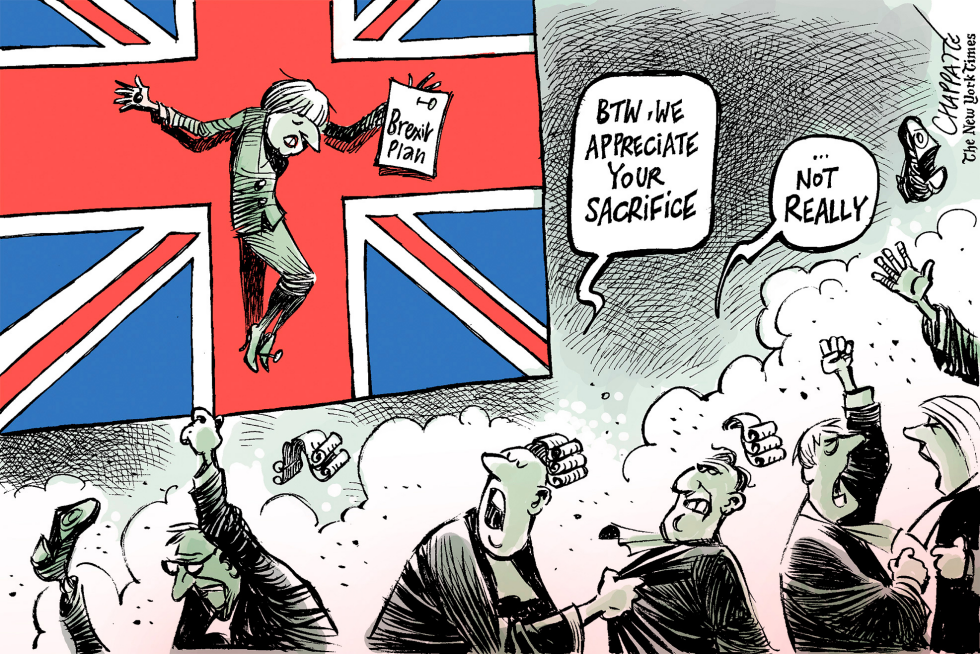  THERESA MAY VOWS TO STAND DOWN by Patrick Chappatte