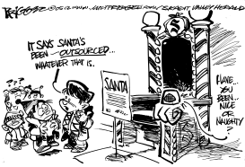 OUTSOURCED SANTA by Milt Priggee