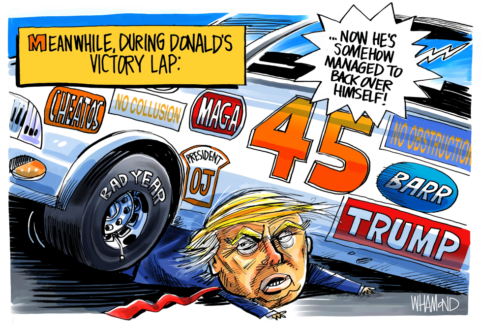  TRUMP'S VICTORY LAP by Dave Whamond