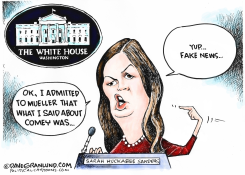 SARAH H SANDERS AND MUELLER REPORT by Dave Granlund