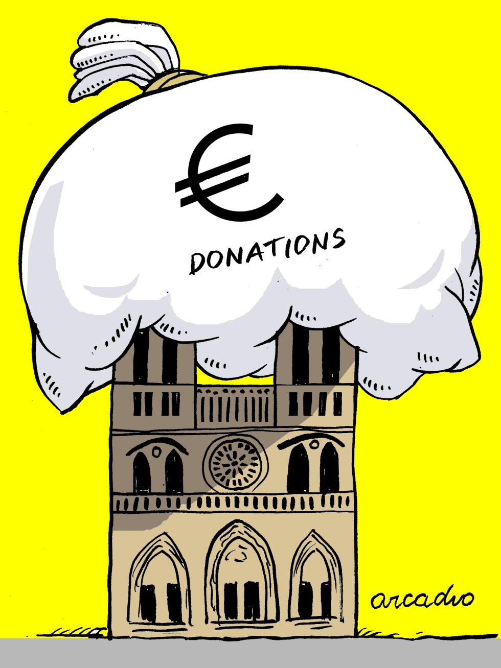  DONATIONS FOR NOTRE DAME by Arcadio Esquivel