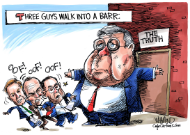 THREE GUYS WALK INTO A BARR by Dave Whamond