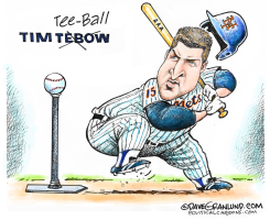 TIM TEBOW NY METS AAA by Dave Granlund