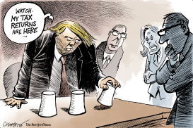 TRUMP AND HIS TAX RETURNS by Patrick Chappatte