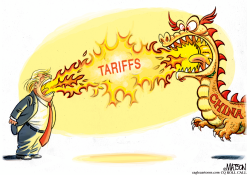 DUELING TARIFF DRAGONS by RJ Matson