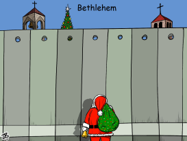 SANTA IN BETHLEHEM by Emad Hajjaj