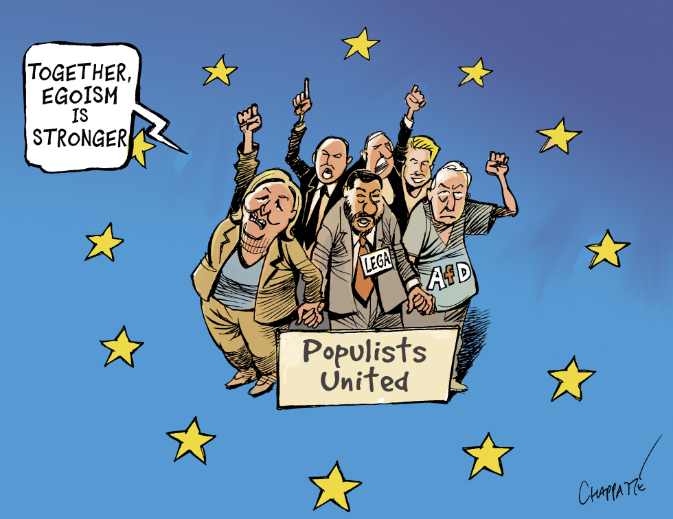  POPULISTS OF EUROPE UNITE by Patrick Chappatte