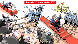 TRUMP VISITS UK by Paresh Nath