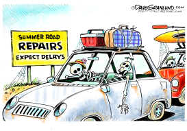 ROAD DELAYS AND TOURISTS by Dave Granlund